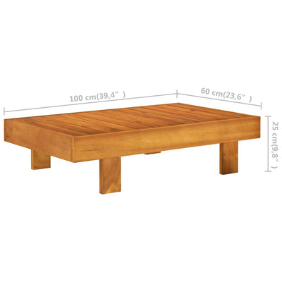5 Piece Garden Lounge Set with Cream White Cushions Acacia Wood Payday Deals