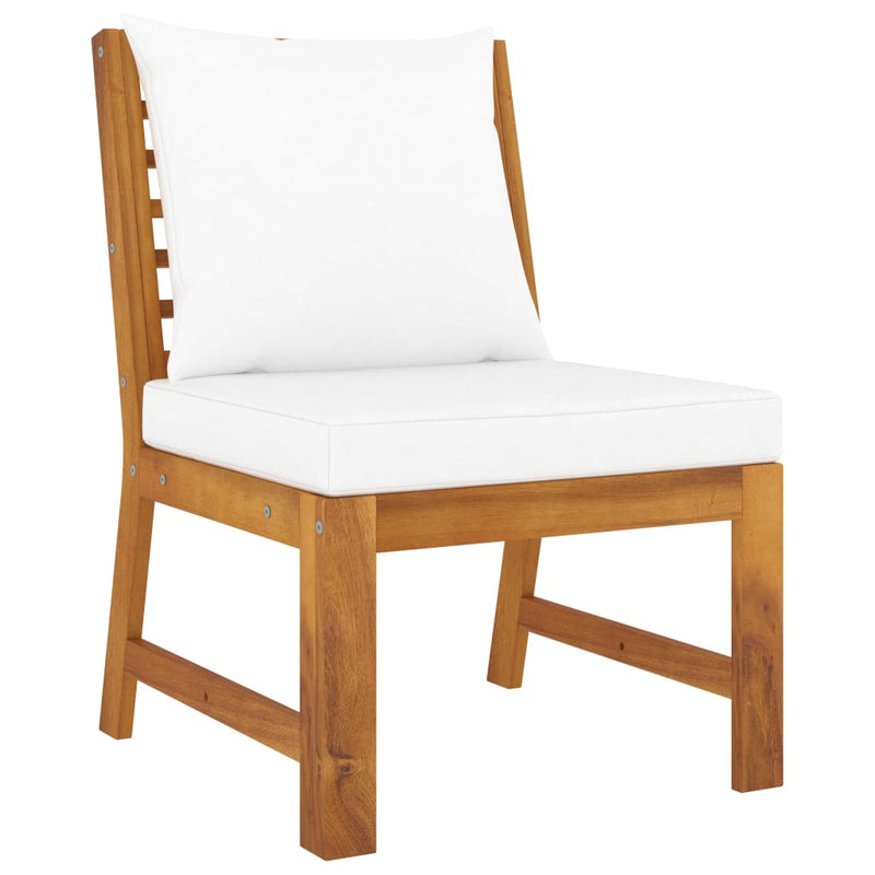 5 Piece Garden Lounge Set with Cushion Cream Solid Acacia Wood Payday Deals