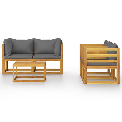 5 Piece Garden Lounge Set with Cushion Solid Acacia Wood Payday Deals
