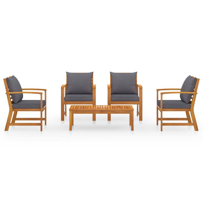 5 Piece Garden Lounge Set with Cushion Solid Acacia Wood Payday Deals