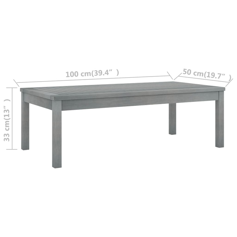 5 Piece Garden Lounge Set with Cushion Solid Acacia Wood Grey Payday Deals
