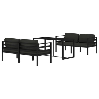 5 Piece Garden Lounge Set with Cushions Aluminium Anthracite Payday Deals
