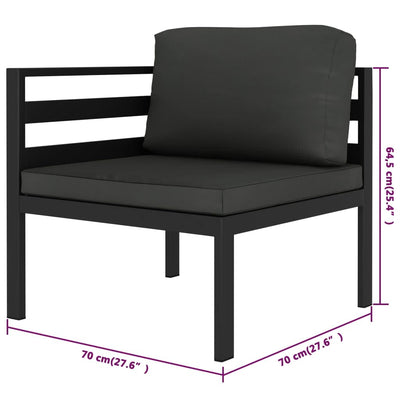 5 Piece Garden Lounge Set with Cushions Aluminium Anthracite Payday Deals