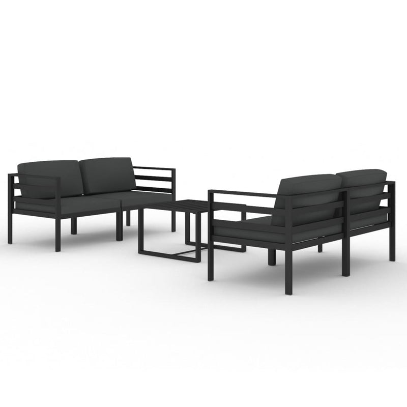 5 Piece Garden Lounge Set with Cushions Aluminium Anthracite Payday Deals
