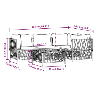 5 Piece Garden Lounge Set with Cushions Anthracite Steel Payday Deals