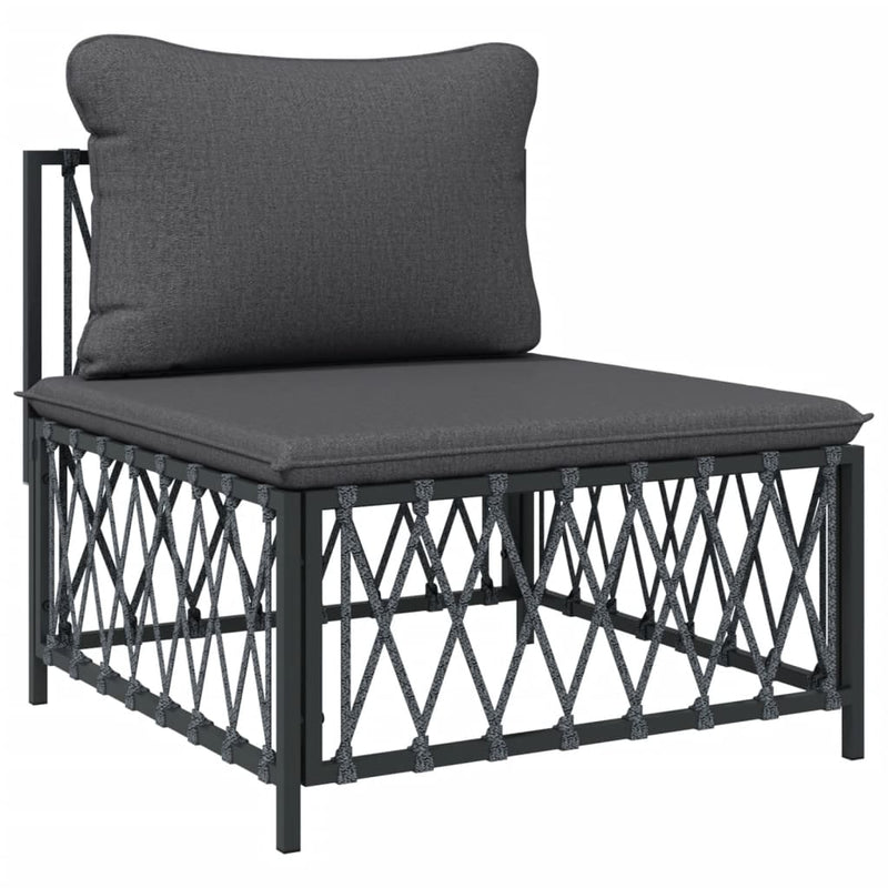 5 Piece Garden Lounge Set with Cushions Anthracite Steel Payday Deals