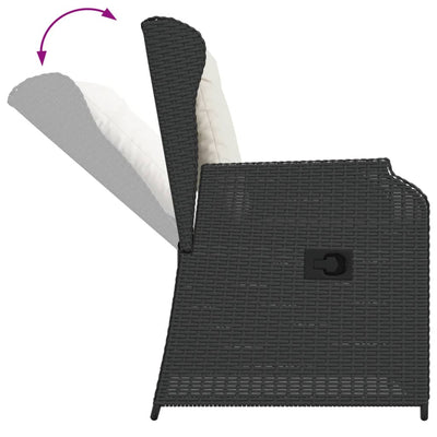 5 Piece Garden Lounge Set with Cushions Black Poly Rattan Payday Deals