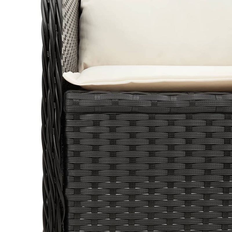 5 Piece Garden Lounge Set with Cushions Black Poly Rattan Payday Deals