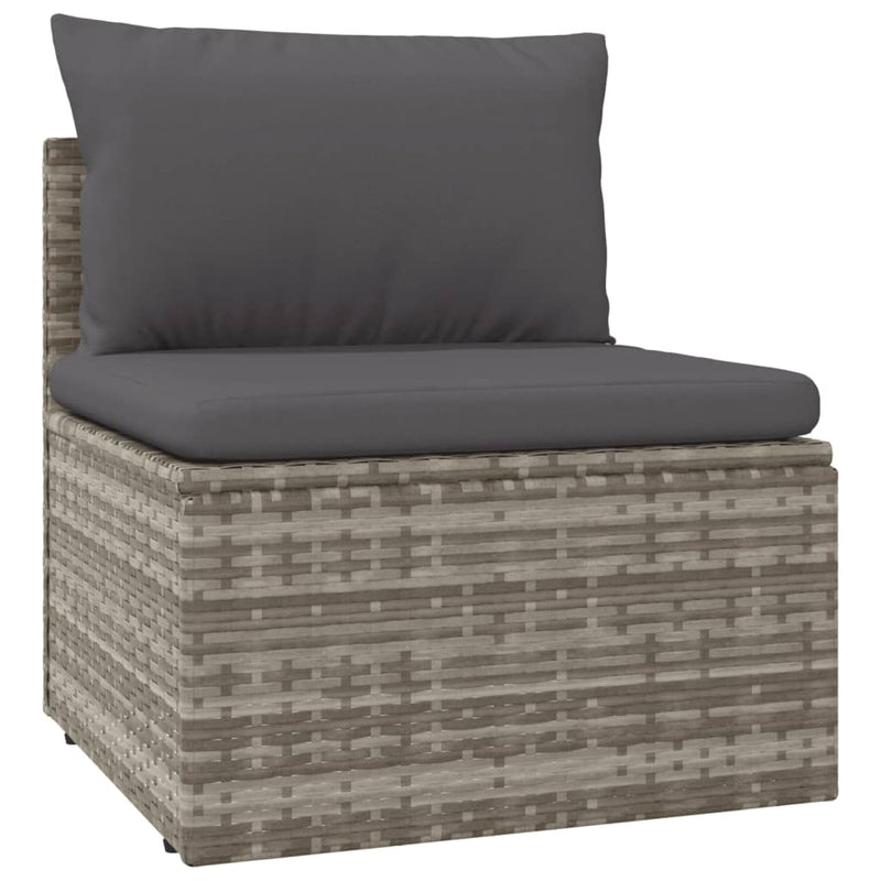 5 Piece Garden Lounge Set with Cushions Grey Poly Rattan Payday Deals