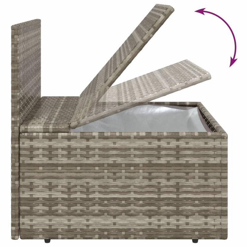5 Piece Garden Lounge Set with Cushions Grey Poly Rattan Payday Deals