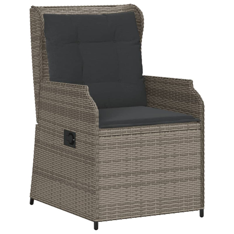 5 Piece Garden Lounge Set with Cushions Grey Poly Rattan Payday Deals