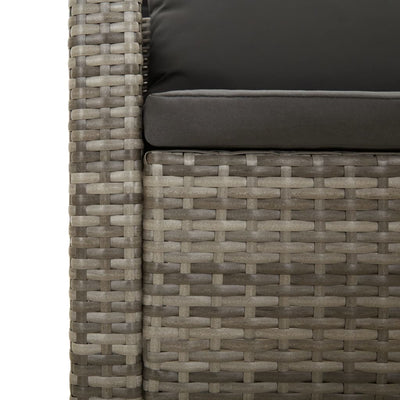5 Piece Garden Lounge Set with Cushions Grey Poly Rattan Payday Deals