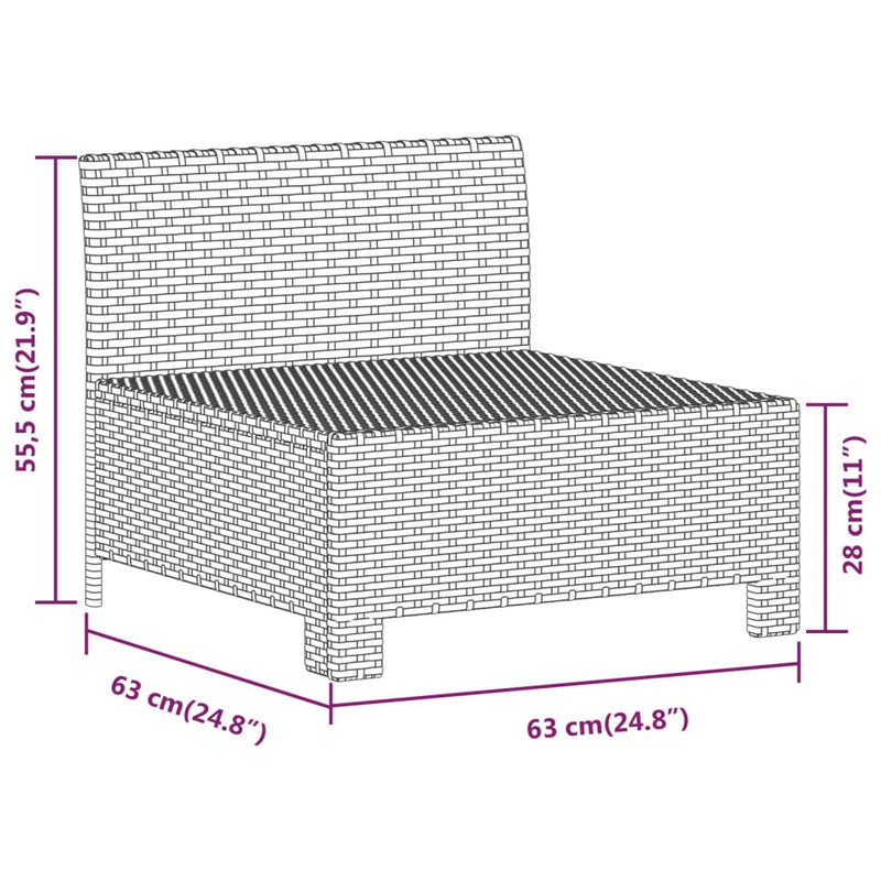 5 Piece Garden Lounge Set with Cushions Grey Poly Rattan Payday Deals