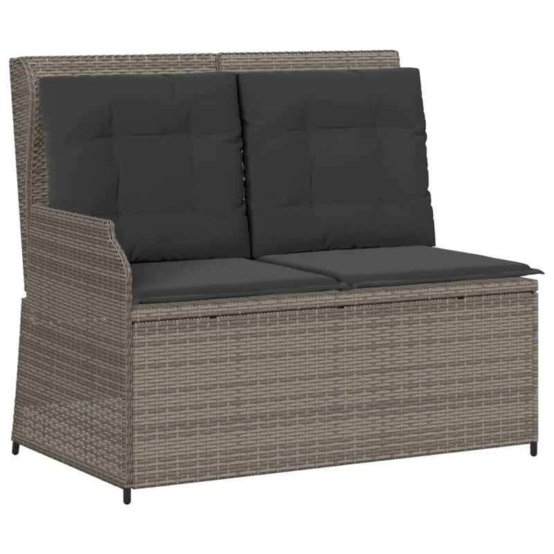 5 Piece Garden Lounge Set with Cushions Grey Poly Rattan Payday Deals
