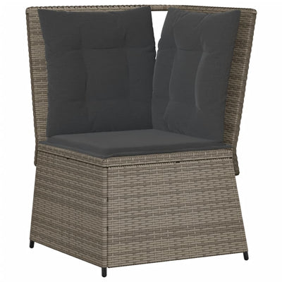 5 Piece Garden Lounge Set with Cushions Grey Poly Rattan Payday Deals