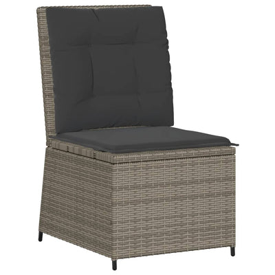 5 Piece Garden Lounge Set with Cushions Grey Poly Rattan Payday Deals