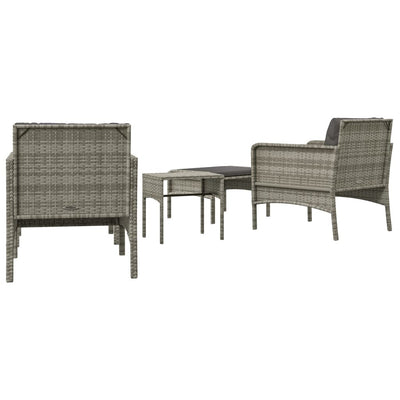 5 Piece Garden Lounge Set with Cushions Grey Poly Rattan Payday Deals