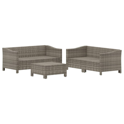 5 Piece Garden Lounge Set with Cushions Grey Poly Rattan Payday Deals