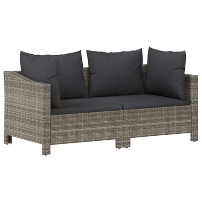 5 Piece Garden Lounge Set with Cushions Grey Poly Rattan Payday Deals