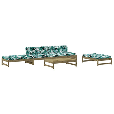 5 Piece Garden Lounge Set with Cushions Impregnated Wood Pine Payday Deals