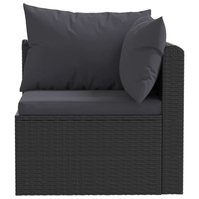 5 Piece Garden Lounge Set with Cushions Poly Rattan Black Payday Deals