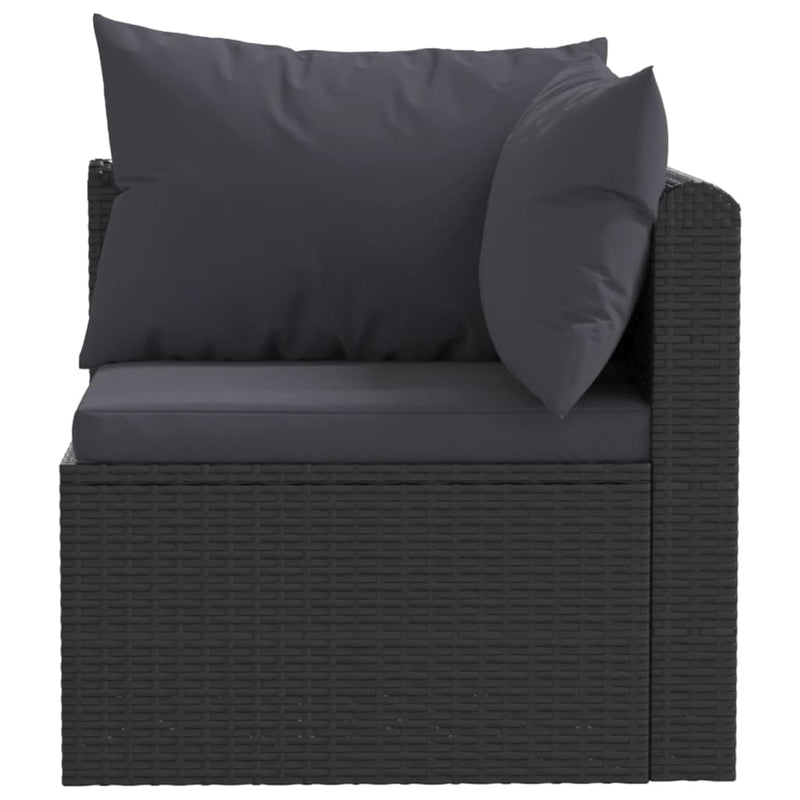 5 Piece Garden Lounge Set with Cushions Poly Rattan Black Payday Deals