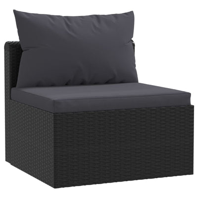 5 Piece Garden Lounge Set with Cushions Poly Rattan Black Payday Deals
