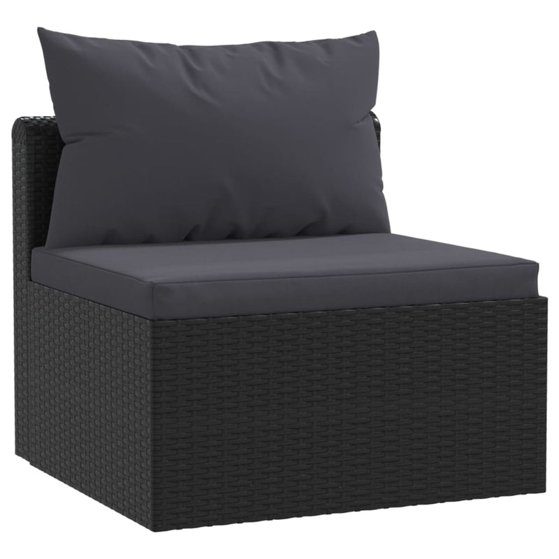 5 Piece Garden Lounge Set with Cushions Poly Rattan Black Payday Deals