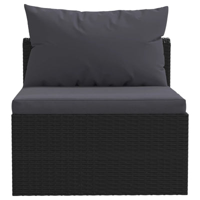 5 Piece Garden Lounge Set with Cushions Poly Rattan Black Payday Deals