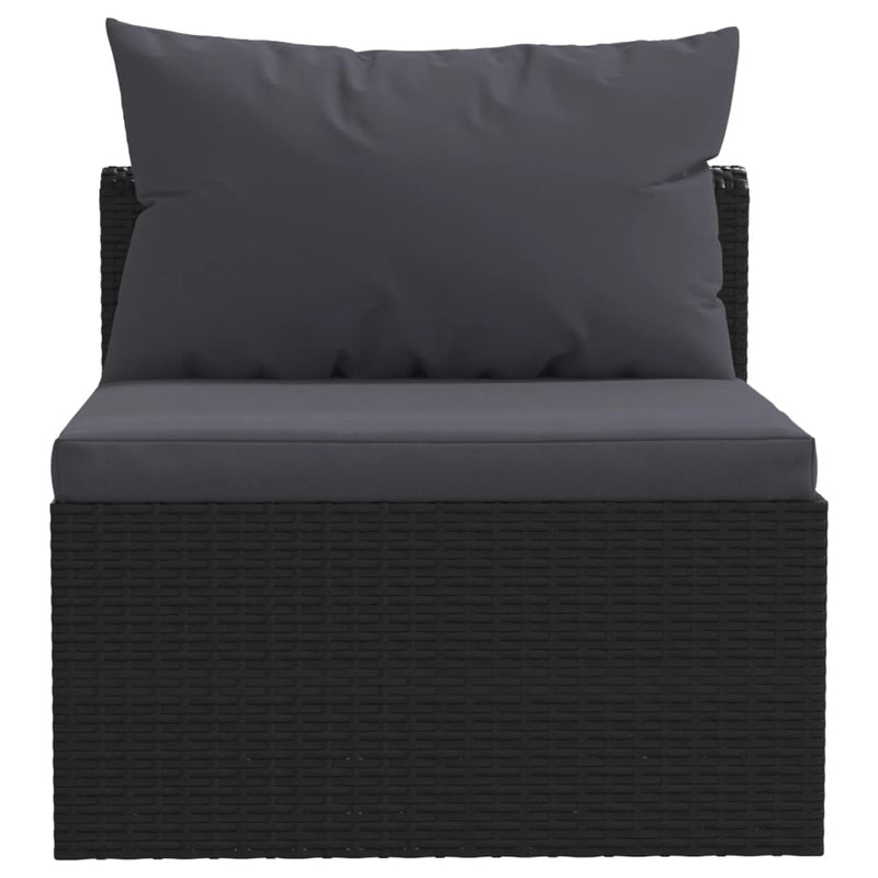 5 Piece Garden Lounge Set with Cushions Poly Rattan Black Payday Deals