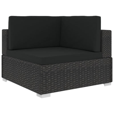 5 Piece Garden Lounge Set with Cushions Poly Rattan Black Payday Deals