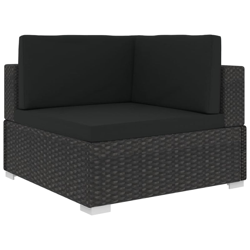 5 Piece Garden Lounge Set with Cushions Poly Rattan Black Payday Deals