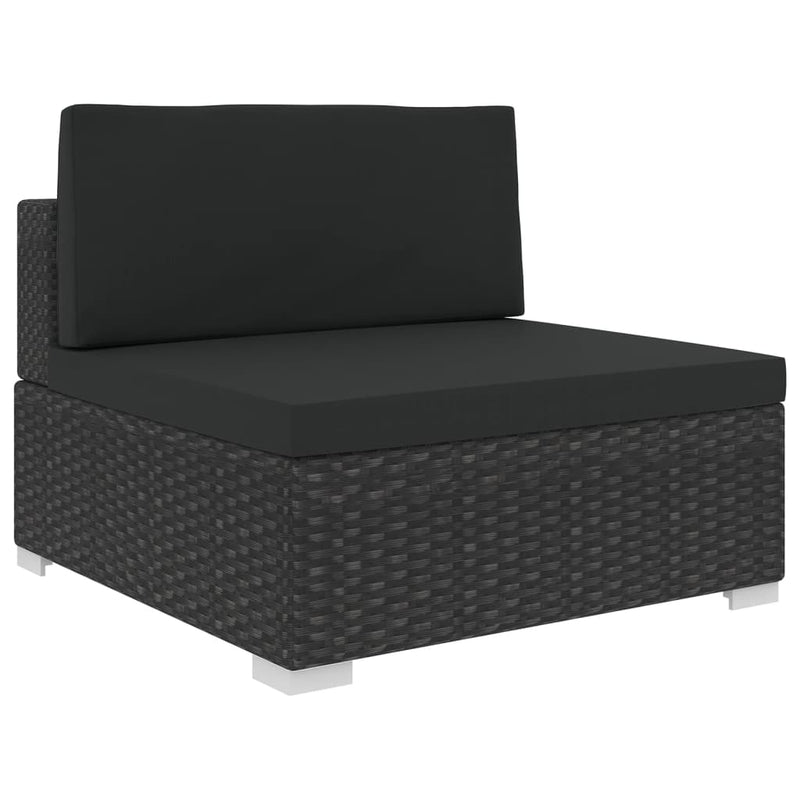 5 Piece Garden Lounge Set with Cushions Poly Rattan Black Payday Deals