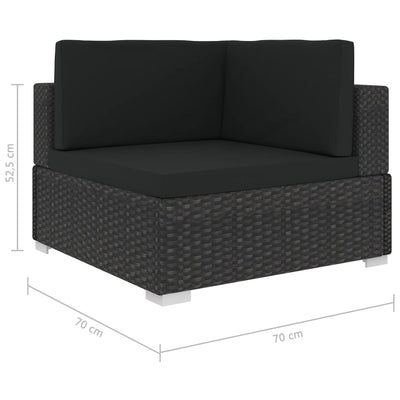 5 Piece Garden Lounge Set with Cushions Poly Rattan Black Payday Deals