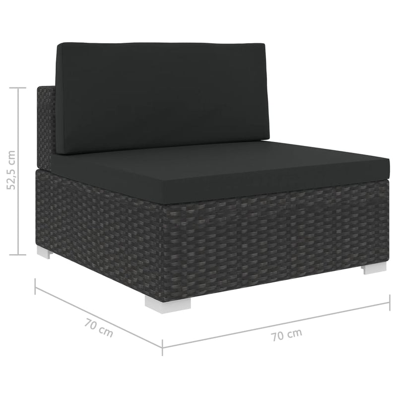 5 Piece Garden Lounge Set with Cushions Poly Rattan Black Payday Deals