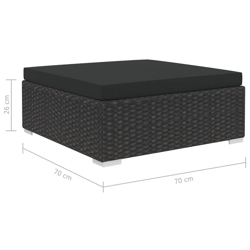 5 Piece Garden Lounge Set with Cushions Poly Rattan Black Payday Deals