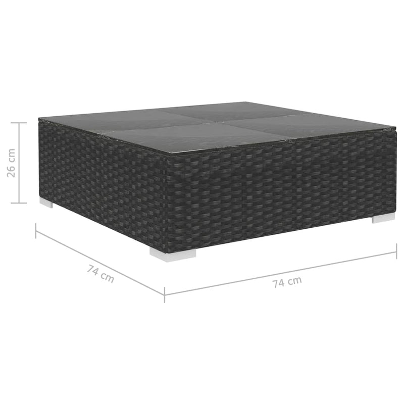 5 Piece Garden Lounge Set with Cushions Poly Rattan Black Payday Deals