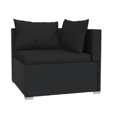 5 Piece Garden Lounge Set with Cushions Poly Rattan Black Payday Deals