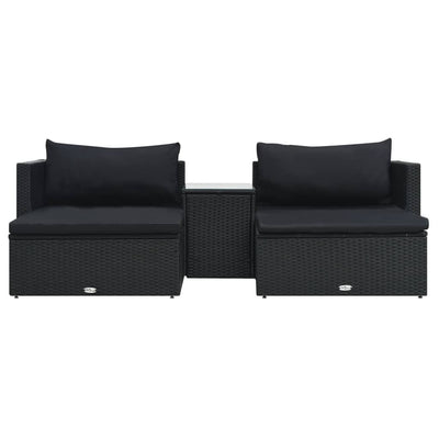 5 Piece Garden Lounge Set with Cushions Poly Rattan Black Payday Deals