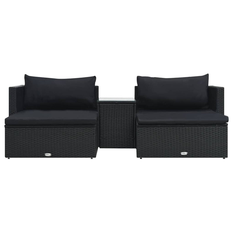5 Piece Garden Lounge Set with Cushions Poly Rattan Black Payday Deals