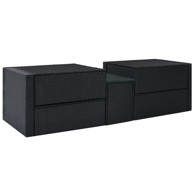 5 Piece Garden Lounge Set with Cushions Poly Rattan Black Payday Deals