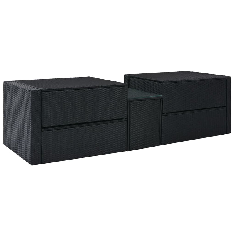 5 Piece Garden Lounge Set with Cushions Poly Rattan Black Payday Deals