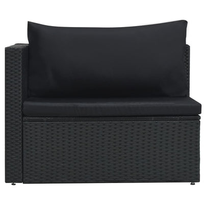 5 Piece Garden Lounge Set with Cushions Poly Rattan Black Payday Deals