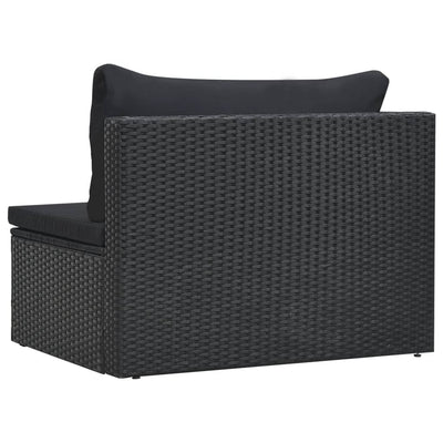 5 Piece Garden Lounge Set with Cushions Poly Rattan Black Payday Deals