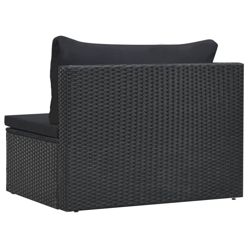 5 Piece Garden Lounge Set with Cushions Poly Rattan Black Payday Deals