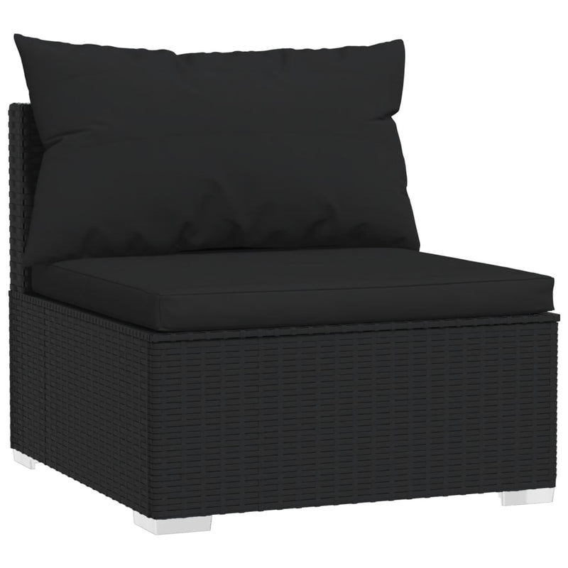 5 Piece Garden Lounge Set with Cushions Poly Rattan Black Payday Deals