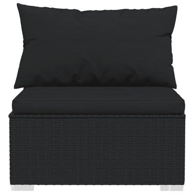 5 Piece Garden Lounge Set with Cushions Poly Rattan Black Payday Deals