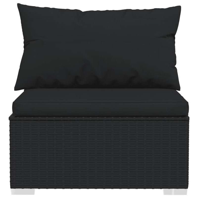 5 Piece Garden Lounge Set with Cushions Poly Rattan Black Payday Deals
