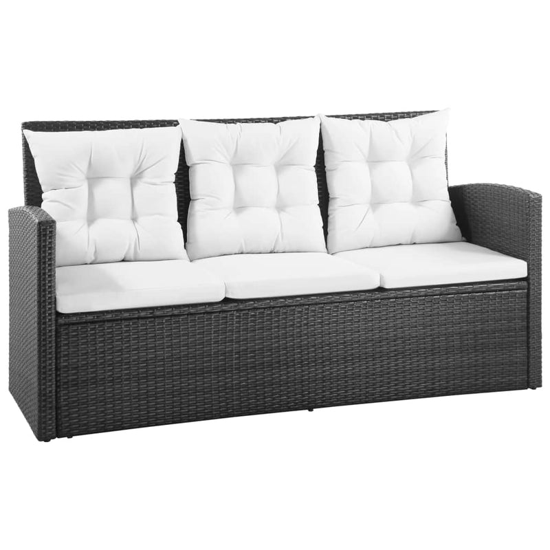 5 Piece Garden Lounge Set with Cushions Poly Rattan Black Payday Deals