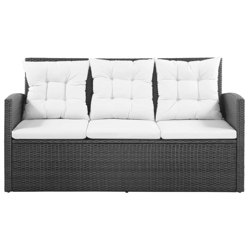 5 Piece Garden Lounge Set with Cushions Poly Rattan Black Payday Deals